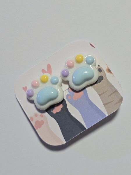 Kaķīša ķepiņa - ausu klipsis zils