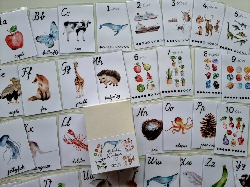 Angļu alfabēts un cipari 1-10