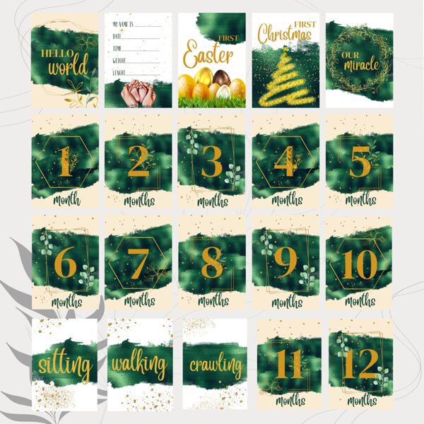 Milestone cards emerald green ENG